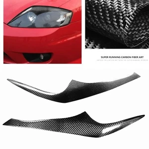 Cubierta de cejas de faros de fibra de carbono para Hyundai Tiburon cupé 2003-2006 2X - Imagen 1 de 9