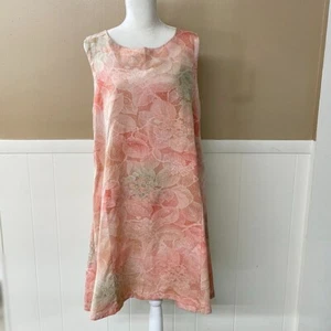 Vestido sin mangas color melocotón seda kimono remake cuello redondo línea A - Imagen 1 de 9