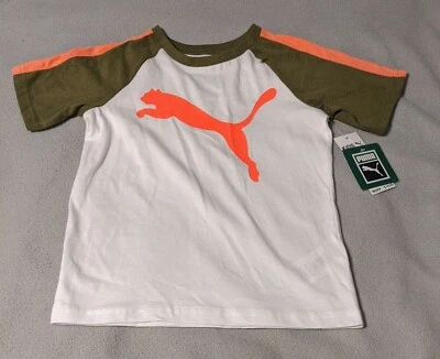 Boys "Puma" Shirt in Size 6 (Brand New) Colors are White, Olive & Neon Orange - Image 1 of 4