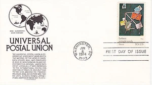 C STEPHEN ANDERSON CACHET FDC - 1974 UNIVERSAL POSTAL UNION PETO PAINTING - Picture 1 of 1