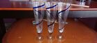 Pier 1 One Cobalt Blue Swirline Pilsner Beer / Flutes Swirl Glasses  - Set Of 3