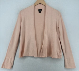 EILEEN FISHER Sweater XS Silk Cashmere Cardigan Crop Open Front Balletcore Pink - Picture 1 of 15