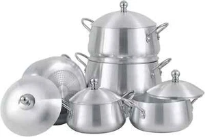 10tlg Aluminium Bauch Suppentopf Auflaufform Kochgeschirr Set Pfanne Suppentopf Kochen - Bild 1 von 2