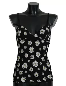 DOLCE & GABBANA schwarz Gänseblümchendruck Kleid Dessous Chemisole IT2/US S UVP $ 900 - Bild 1 von 5