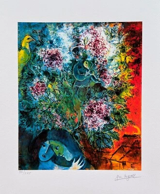 Marc Chagall ENCHANTMENT VESPERAL Facsimile Signed Limited Edition Giclee 17x12"