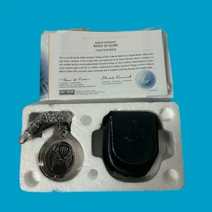 FRANKLIN MINT Harley-Davidson "Wings of Glory" Pocket Watch W/ Case - New In Box - Picture 1 of 6