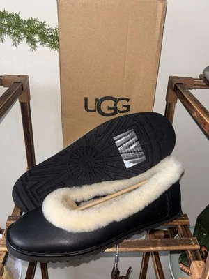 Talla 9 - UGG Mujer Zora Cuero Ballet Plano Negro Foto 1 de 4