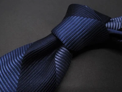 NUEVO CON ETIQUETAS FACONNABLE Corbata de Seda a Rayas Anchas Tonos de Azul CC29 Foto 1 de 4