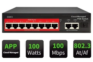 8-Port Managed PoE Switch, Easy Smart Managed, Plug and Play, Support Vlan, P... - Picture 1 of 8