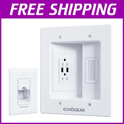 电视线隐藏套件带交流插座和USB端口 — 第 1/4 张图片