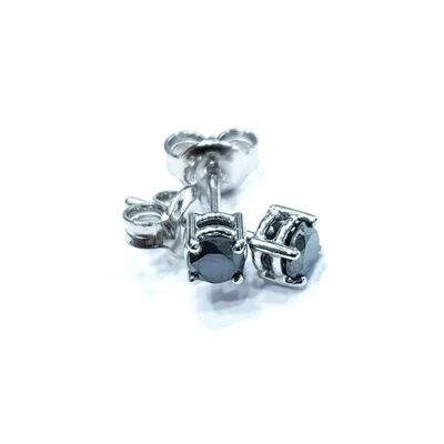 ORECCHINI DIAMANTI NERI ORO BIANCO 18kt 1.20 CARATI TOTALI - Imagen 1 de 4