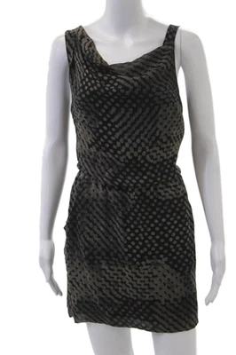 Vestido vaina Theory para mujer negro de seda a lunares corto sin mangas talla 4 Foto 1 de 4