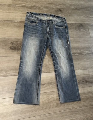 Affliction Black Premium Cooper Relaxed Boot Men’s Jeans 38 Regular Distressed  - Image 1 of 4