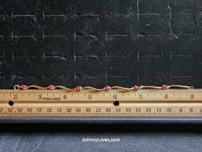 Vintage Gold Over Sterling Silver/Ruby Bracelet Marked/Tested+ - Image 1 of 4