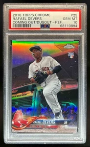 2018 Topps Chrome Rafael Devers RC Rookie SP VAR #25b Red Sox PSA 10 - Picture 1 of 2