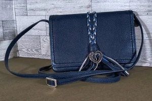 BRIGHTON BARBADOS LEDER CITY BLAU GELDBÖRSE Organizer UMHÄNGETASCHE Tasche KIESELSTEIN - Bild 1 von 7