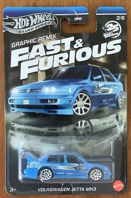 Hot Wheels Silver Series Fast & Furious Volkswagen Jetta MK3 Graphic Remix Car - Image 1 of 2