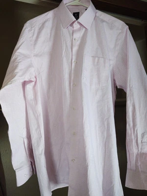 Van Heusen Custom Men's 100% Cotton Pink  Long Sleeve Dress Shirt Size 16.5 - Image 1 of 4