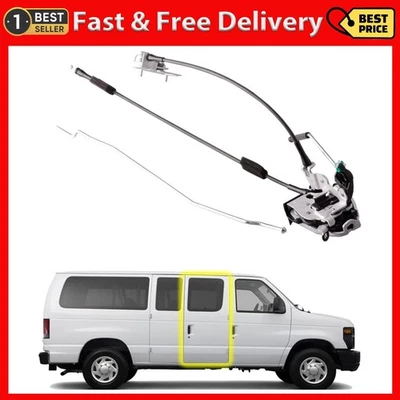 Conjunto de pestillo de puerta con bisagras laterales compatible para Ford E150 E250 E350 lado derecho do... Foto 1 de 4