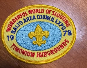 Boy Scout Patch 1978 Wonderful World of Scouting Balto Area Council Expo - Picture 1 of 5