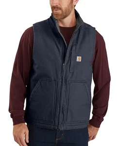 Carhartt Mens MEDIUM TALL Loose Fit Duck Sherpa Lined Mock Neck Vest OV4277-M - Picture 1 of 5