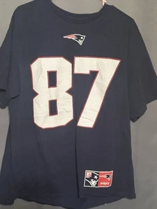 Blue Majestic New England Patriots #87 Rob Gronkowski T-Shirt Jersey Mens XL - Picture 1 of 9