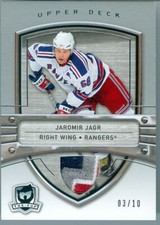 2005-06 U.D. THE CUP JAROMIR JAGR GAME USED 4 COLOUR SICK PATCH /10!  AMAZING!!!