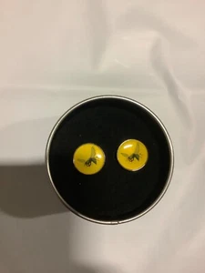 The Green Hornet TV Series Collector Dark Chrome Cufflink Set In Tin yellow - Picture 1 of 2