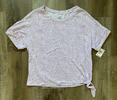 ALFANI INTIMATES~nueva con etiquetas Camisa Pijama Estampado Animal Morado Corbata Lateral~pequeña~s/s~nueva~s Foto 1 de 4