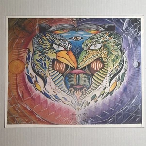 OWL BIRD LIZARD CAT 3rd EYE Sacred Geometry Spiritual Universal Radiant Poster - Picture 1 of 16