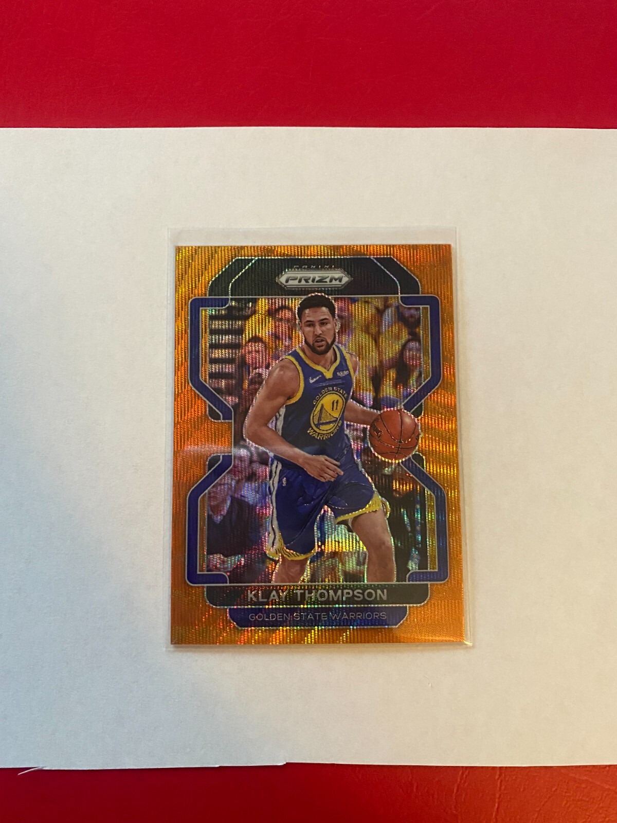 2021-22 Panini Prizm Basketball Orange Wave Prizm Klay Thompson 53/60 #92 NM-MT