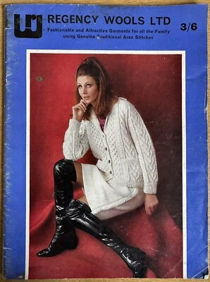 REGENCY WOOLS LTD:  Family Knits ARAN Knitting Patterns Booklet - VINTAGE 1960's - Image 1 of 4