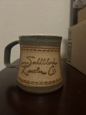 SADDLEBACK LEATHER Coffee Mug Limited Military Green New - Better Than BEARISTA - Image 1 of 4