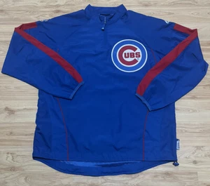 MAJESTIC COOL BASE AUTHENTIC CHICAGO CUBS DUGOUT BULLPEN PULLOVER JACKET MED - Picture 1 of 9