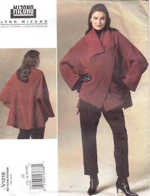 Vogue 1216 pattern Lynn Mizono uncut plus size 16-22 asymmetric jacket and pants - Image 1 of 2