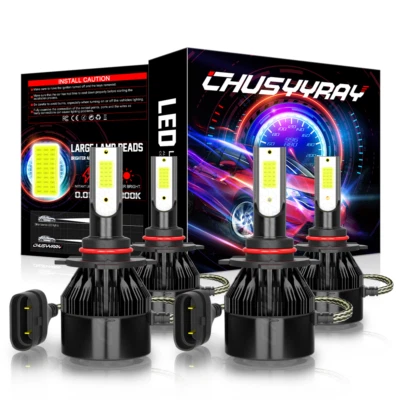 For Oldsmobile Cutlass Ciera 1990 1991 1992-1996 4x LED Headlights High Low Beam - Image 1 of 4