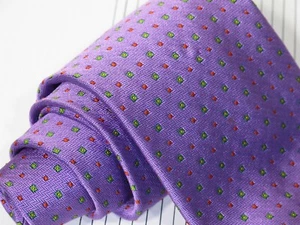 Gitman Brothers Purple Textured Silk Tie with Red & Green Hand Made in USA - Picture 1 of 3