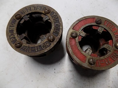 Vintage Toledo Pipe Die Heads Lot of 2 ---1 1/4" 1"  no 11-1 1/4 and 11-1 - Image 1 of 2