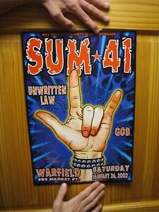 Sum 41 Poster Sum41 Concert Unwritten Law Jan 26, 2002 Signed