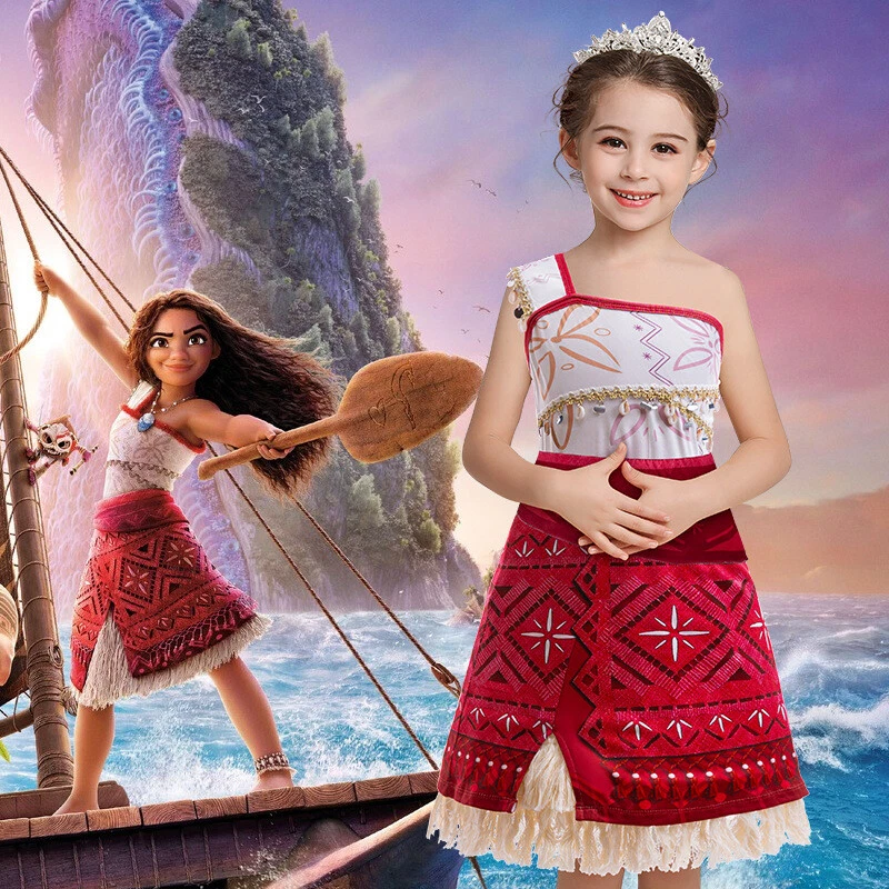 Niños 2024 Película Moana 2 Juegos con disfraces Moana Vestido Disfraz Niñas Vestido Regalos de Navidad Foto 1 de 4