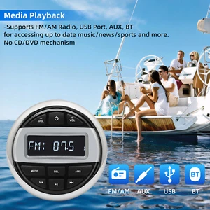 Boat Radio MP3 Media Player Marine Stereo Waterproof Bluetooth Audio Radio FM AM - Picture 1 of 14