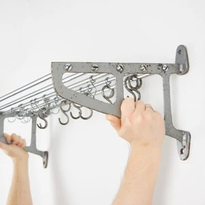 Vintage industrial metal coat and hat rack. Vintage entryway coat wall hooks - Picture 1 of 9