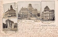 Saludos Desde Boston ~ Faneuil Hall-Main Entrance-City Hall ~ 1903 Tarjeta