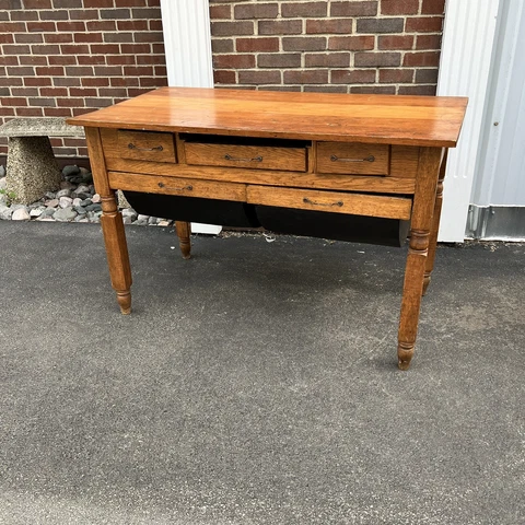 Antique Farmhouse Kitchen / Possum Belly Table / Bakers Table  24.5x 47.4x 30 Cover