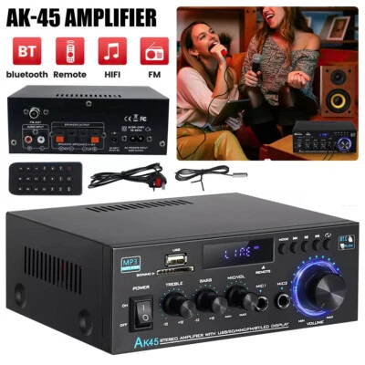 600W 2 Channel Bluetooth Mini HIFI Power Amplifier Audio Stereo Amp Home Car FM - image 1 of 4