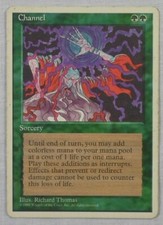 MAGIC THE GATHERING MTG 1995 4th EDITION GREEN CHANNEL SORCERY CARD