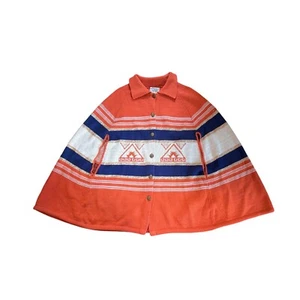 De Colección Años 70 Sturbridge Roosevelt Tejido Suéter Cuello Poncho Chal Navajo Occidental - Imagen 1 de 5
