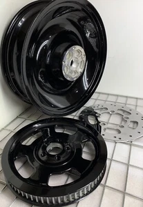 Harley V-Rod Gloss Black VRSCA REAR 2001 -06 WHEEL PULLEY ROTOR VROD EXCHANGE - Picture 1 of 6