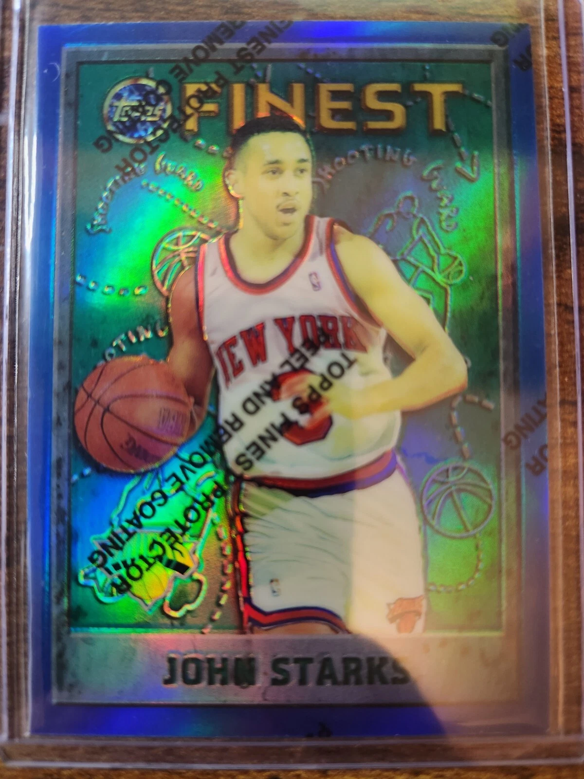 1995-96 Topps Finest John Starks Refractor #3 New York Knicks