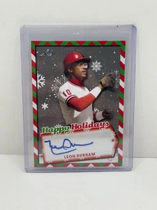 2022 Leaf Leon Durham Happy Holidays Autograph #HH-LD1 - Picture 1 of 2